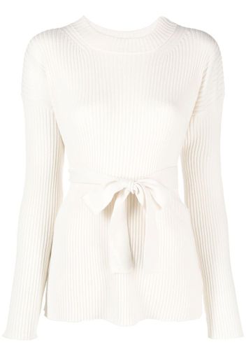 Fabiana Filippi slit-detail ribbed-knit top - Bianco