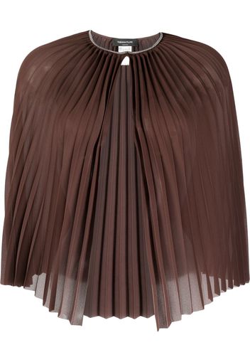 Fabiana Filippi fully-pleated button-fastening blouse - Marrone