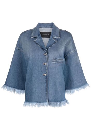 Fabiana Filippi Giacca denim con bordi sfrangiati - Blu