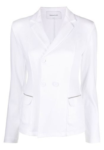 Fabiana Filippi Blazer doppiopetto con decorazione - Bianco