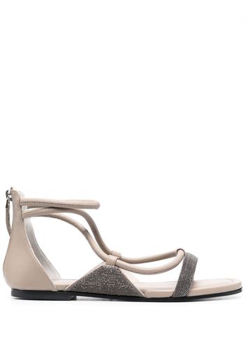 Fabiana Filippi 10mm open-toe crystal-embellished sandals - Grigio