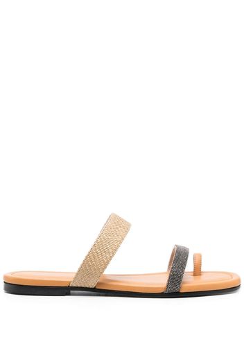 Fabiana Filippi 15mm open-toe leather slides - Toni neutri