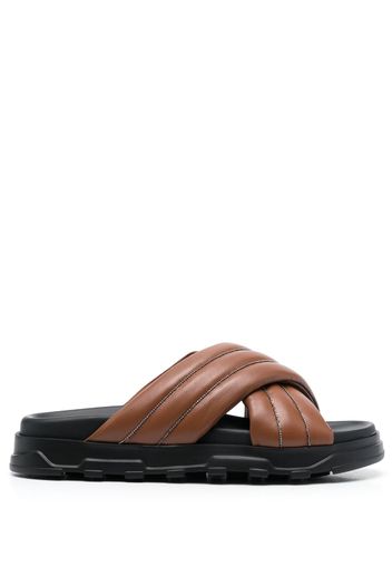 Fabiana Filippi bead-embellished padded slides - Marrone