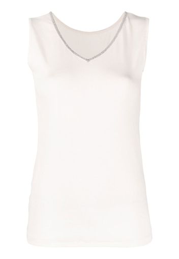 Fabiana Filippi bead-embellished V-neck tank top - Rosa