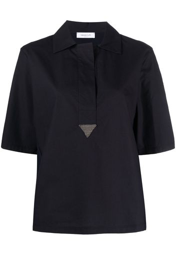 Fabiana Filippi triangle-appliqué short-sleeve shirt - Blu