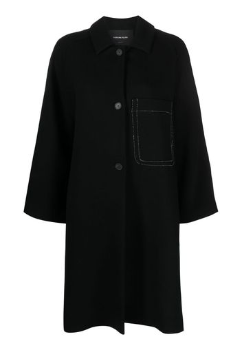 Fabiana Filippi Cappotto monopetto con colletto ampio - Nero