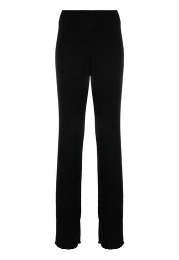 Fabiana Filippi ribbed-knit flared trousers - Nero