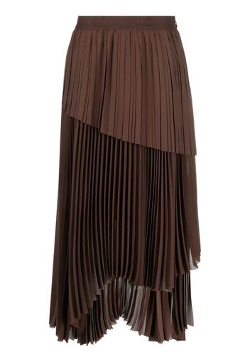 Fabiana Filippi pleated asymmetric skirt - Marrone