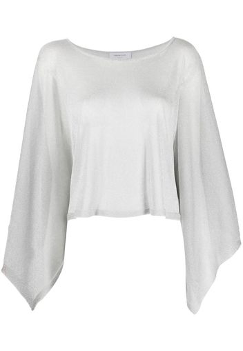 Fabiana Filippi metallic fine-knit cape top - Argento