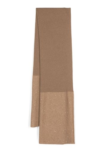 Fabiana Filippi sequin-embellished panelled scarf - Marrone