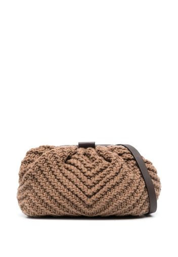 Fabiana Filippi knitted cashmere clutch bag - Marrone