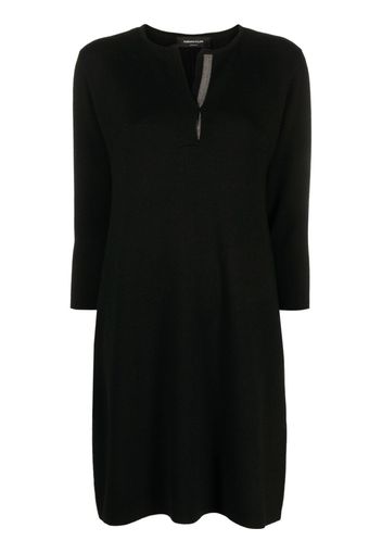 Fabiana Filippi split-neck wool minidress - Nero