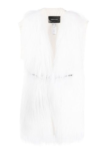 Fabiana Filippi faux-fur knitted cardi-coat - Bianco