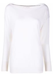 Fabiana Filippi beaded boat-neck knit top - Bianco