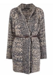 Fabiana Filippi Cardigan lungo con cintura - Blu