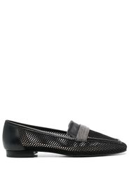 Fabiana Filippi 10mm mesh square-toe loafers - Nero