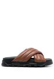 Fabiana Filippi bead-embellished padded slides - Marrone