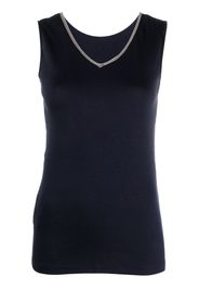 Fabiana Filippi bead-embellished V-neck tank top - Blu