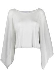 Fabiana Filippi metallic fine-knit cape top - Argento