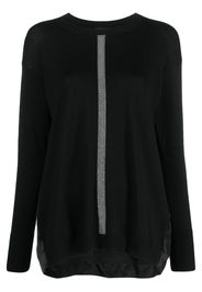 Fabiana Filippi beaded-stripe wool-blend jumper - Nero