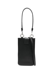 Fabiana Filippi logo-debossed leather phone case - Nero