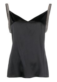 Fabiana Filippi monili-detail silk-blend top - Nero