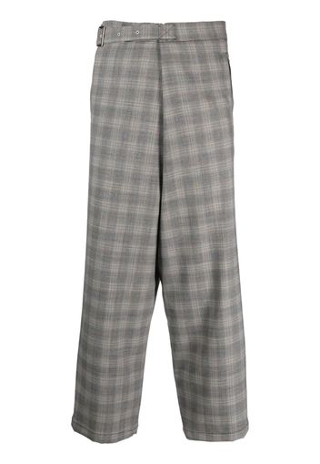 Facetasm check-print wool trousers - Grigio