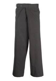 Facetasm wrap-design wide-leg trousers - Grigio