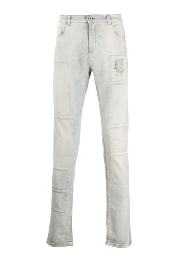 slim-fit stonewashed jeans