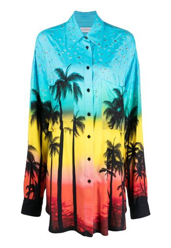 Faith Connexion oversized palm print shirt - Blu