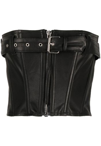 Faith Connexion leather belted corset top - Nero