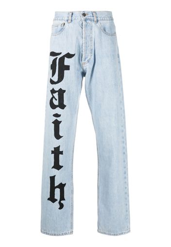 Faith Connexion Jeans dritti con stampa - Blu