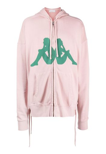 Faith Connexion logo-print zip-up hoodie - Rosa