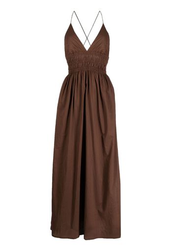 Faithfull the Brand Bisetta V-neck sleeveless maxi dress - Marrone