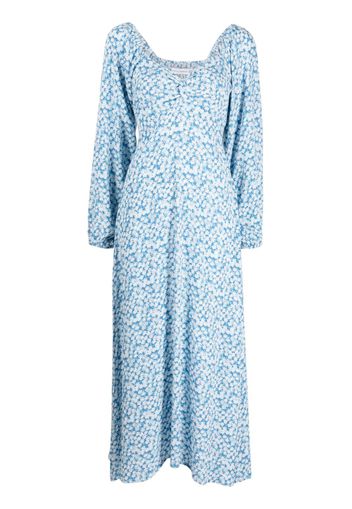 Faithfull the Brand Abito Yuliana midi a fiori - Blu