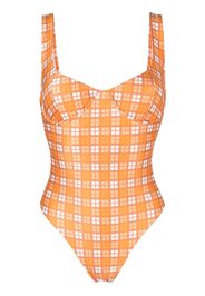 Faithfull the Brand Mona check swimsuit - Arancione