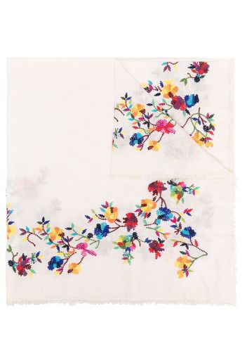 Faliero Sarti floral embroidered scarf - Toni neutri