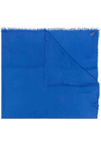 Faliero Sarti Sciarpa con frange Azzurra - Blu