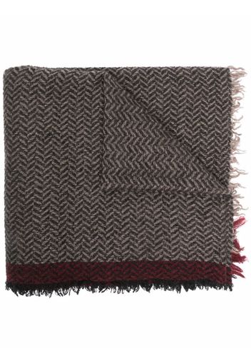 Faliero Sarti raw-edge knitted scarf - Marrone