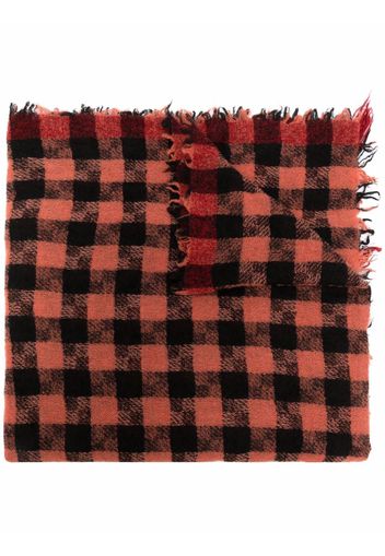 Faliero Sarti checked frayed-edge scarf - Rosso