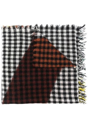 Faliero Sarti check-pattern knitted scarf - Nero