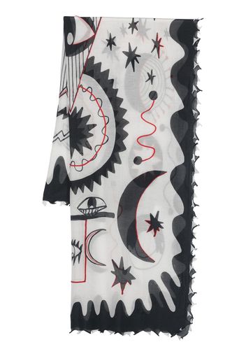 Faliero Sarti graphic-print scarve - Blu