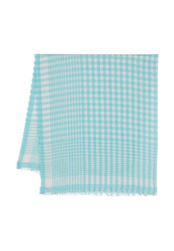 Faliero Sarti check-pattern scarve - Blu