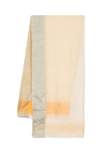 Faliero Sarti frayed-edge silk scarf - Giallo