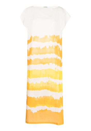 Faliero Sarti cap-sleeve cotton long dress - Giallo