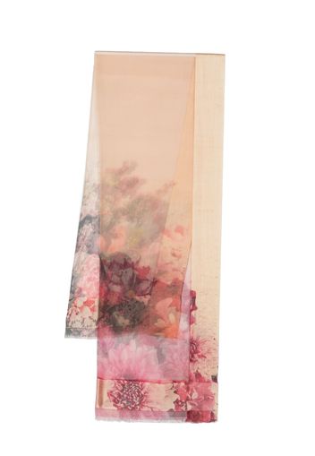 Faliero Sarti floral-print silk scarf - Toni neutri