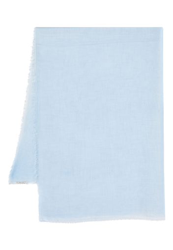 Faliero Sarti frayed-edge rectangle scarf - Blu