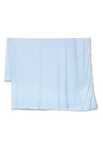 Faliero Sarti frayed-hem rectangle scarf - Blu