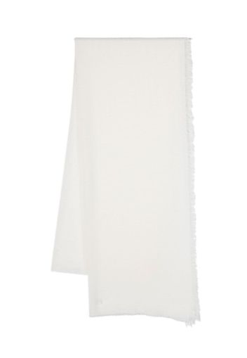 Faliero Sarti knitted frayed-edge scarf - Bianco