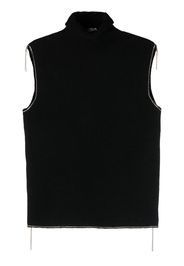 Faliero Sarti contrasting-trim sleeveless sweater - Nero